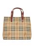 Burberry Logo Check Shopping Tote, front view